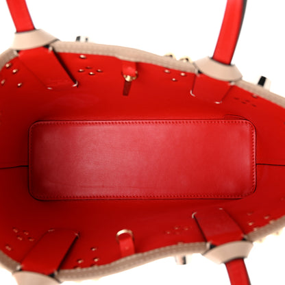 Christian Louboutin Calfskin Empire Spike Studded Mini East West Cabata Tote Feve 5 of 13