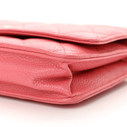 Chanel Caviar Quilted Wallet on Chain WOC Pink 11 of 11