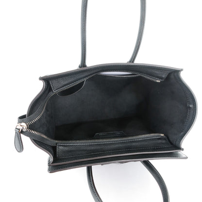 Celine Drummed Calfskin Micro Luggage Black 5 of 8