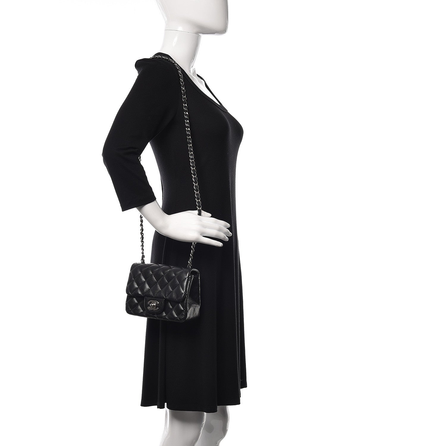 Chanel Caviar Quilted Mini Square Flap Black 2 of 12
