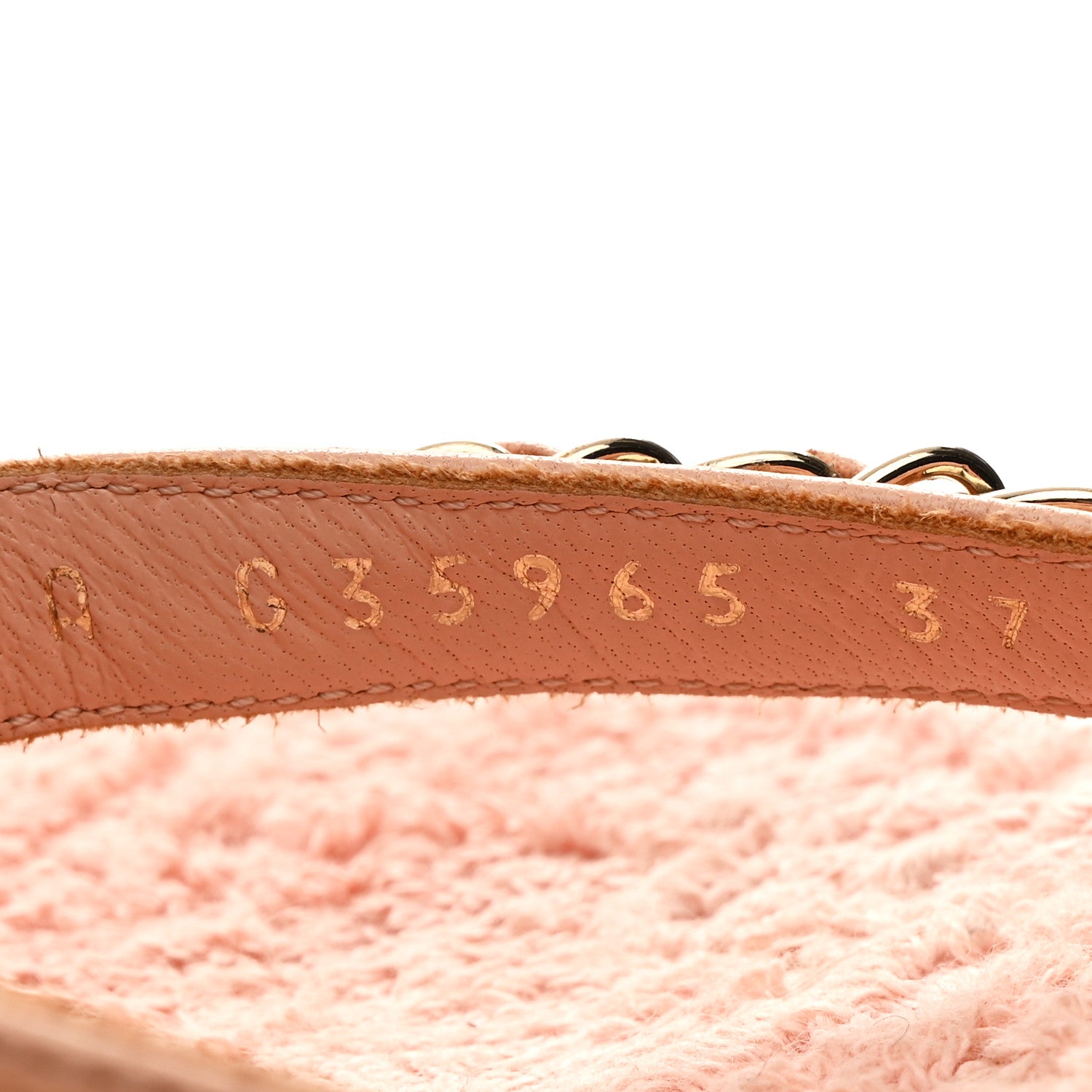 Chanel Lambskin Terry Cloth CC Chain Thong Sandals 37 Pink 9 of 9