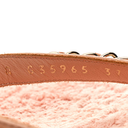 Chanel Lambskin Terry Cloth CC Chain Thong Sandals 37 Pink 9 of 9