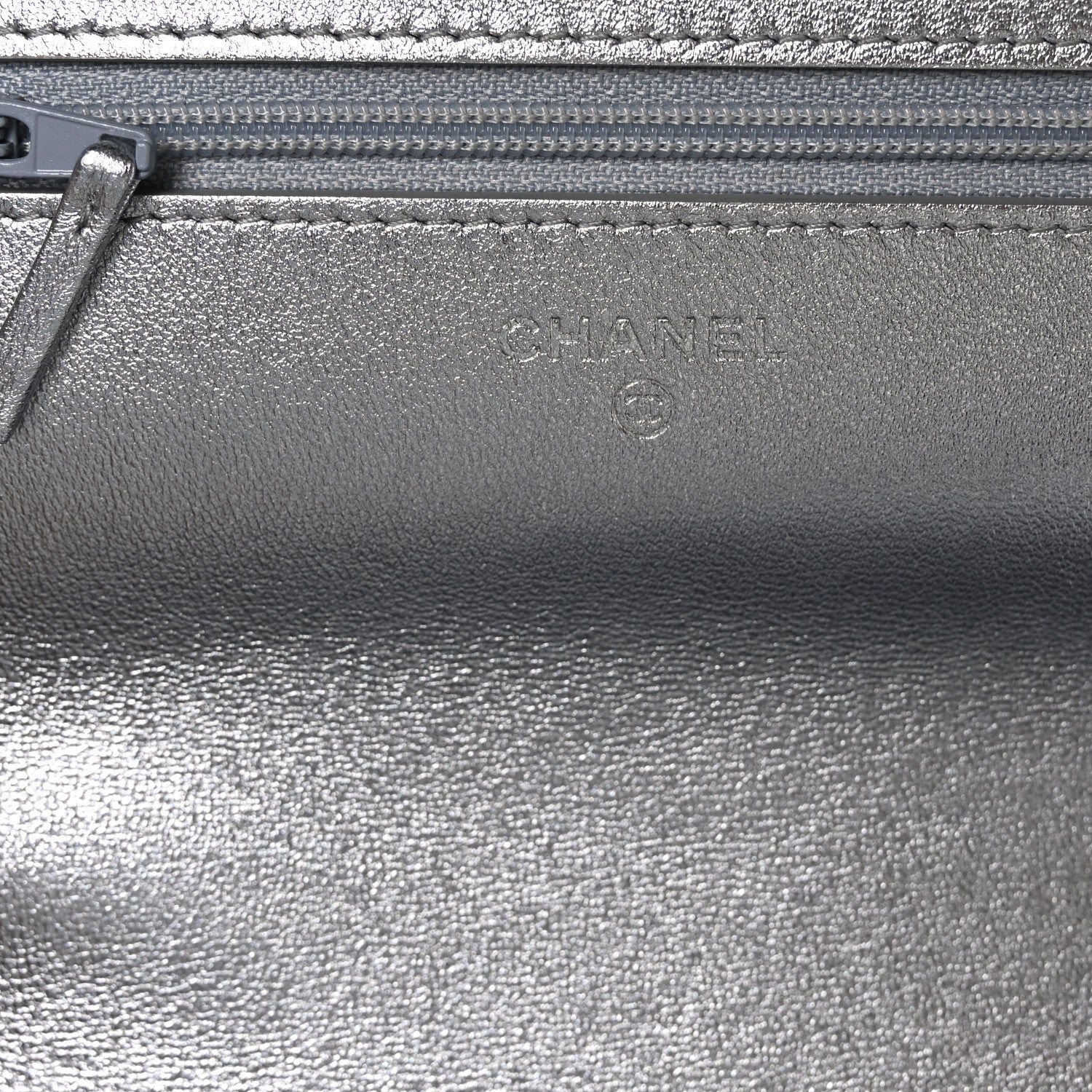 Chanel Gradient Metallic Lambskin Quilted Like A Wallet Wallet On Chain WOC Silvery Black 6 of 11