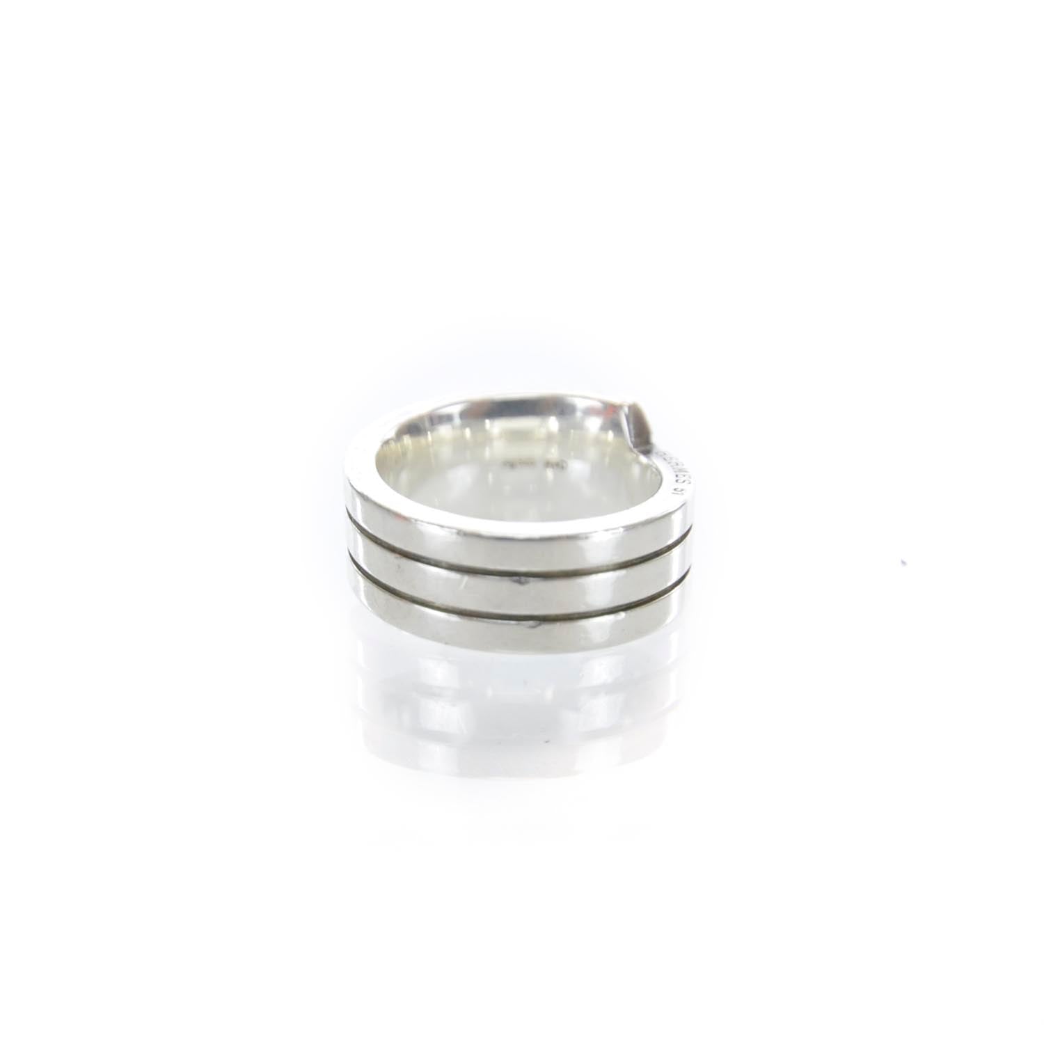 Hermes Sterling Silver Arcane H Ring 51 5.5 4 of 4