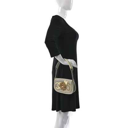 Chanel Canvas Camellia No. 5 Flap Beige Grey 2 of 11