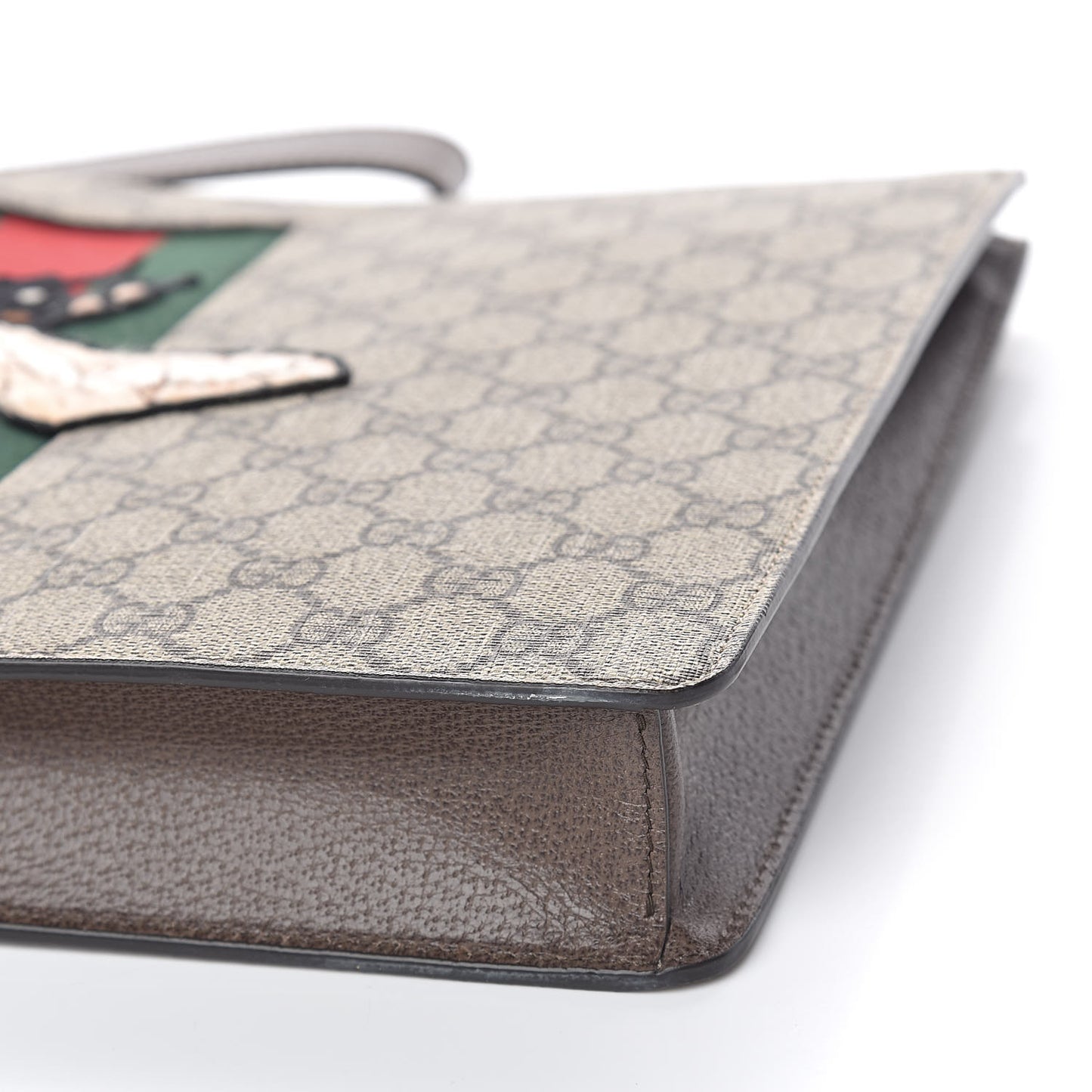 GG Supreme Monogram Web Animalier Bee Embroidered Medium Documents Holder Beige New Acero
