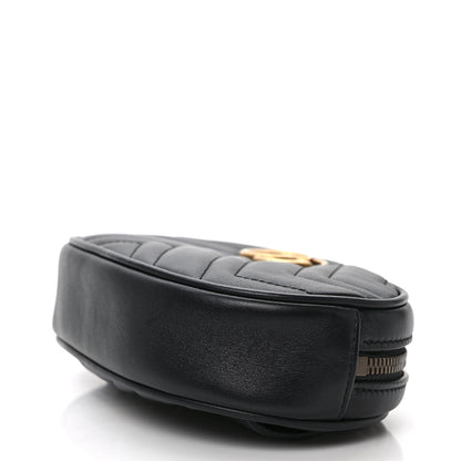 Gucci Calfskin Matelasse GG Marmont Belt Bag 85 34 Black 9 of 9