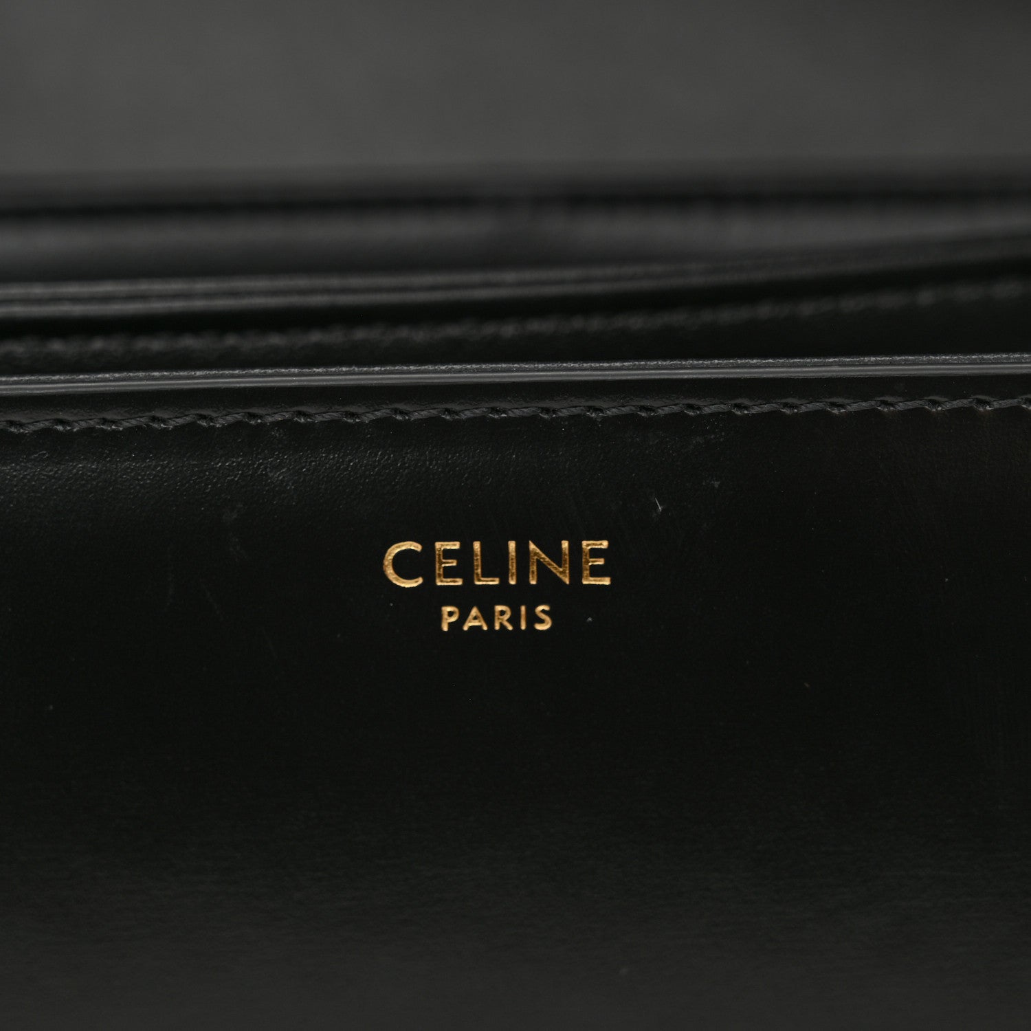 Celine Shiny Calfskin Medium Triomphe Black 7 of 11