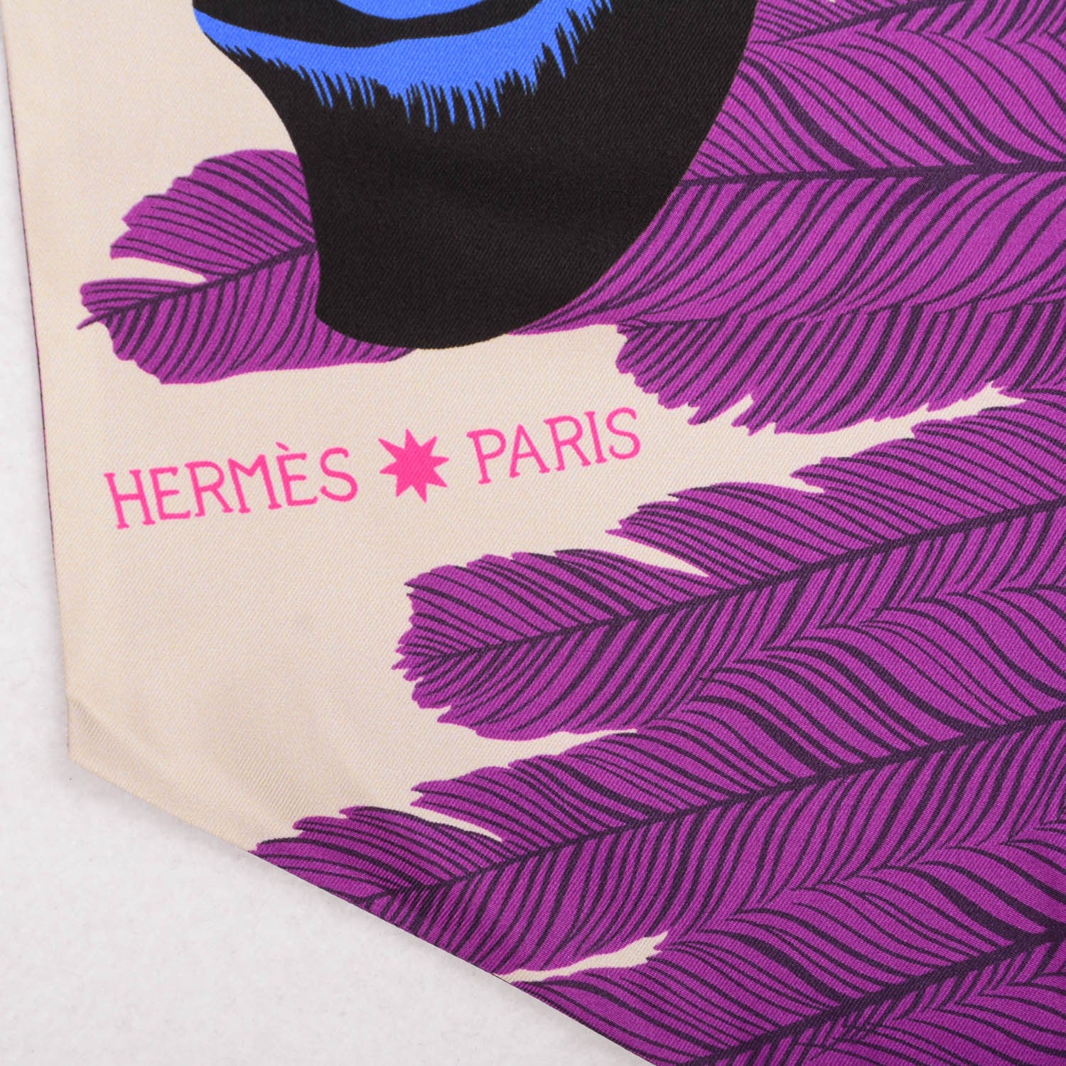 Hermes Silk Zebra Pegasus Maxi Twilly Violet Bleu Rose Vif 4 of 5