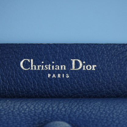 Christian Dior Supple Grained Calfskin Large Open Bar Tote Blue 6 of 6