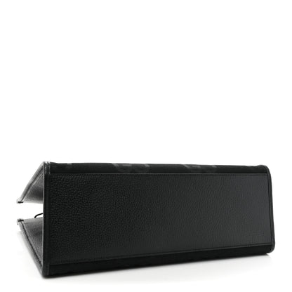 Gucci Monogram Jumbo GG Textured Dollar Calfskin Tote Bag Black 4 of 13