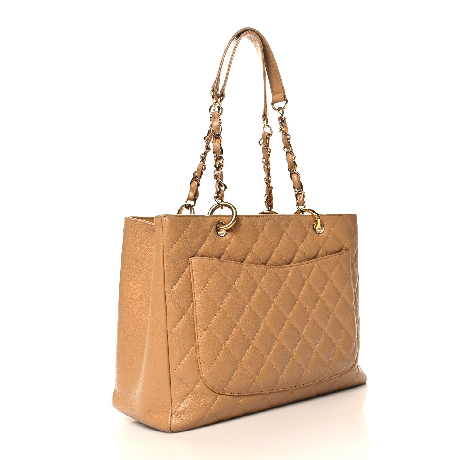 Chanel Caviar Quilted Grand Shopping Tote GST Dark Beige 3 of 18