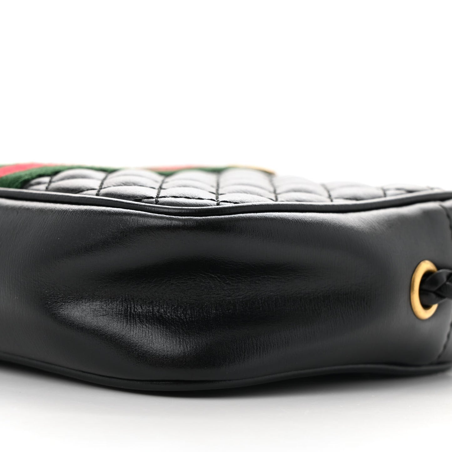 Calfskin Trapuntata Web Mini GG Shoulder Bag Black