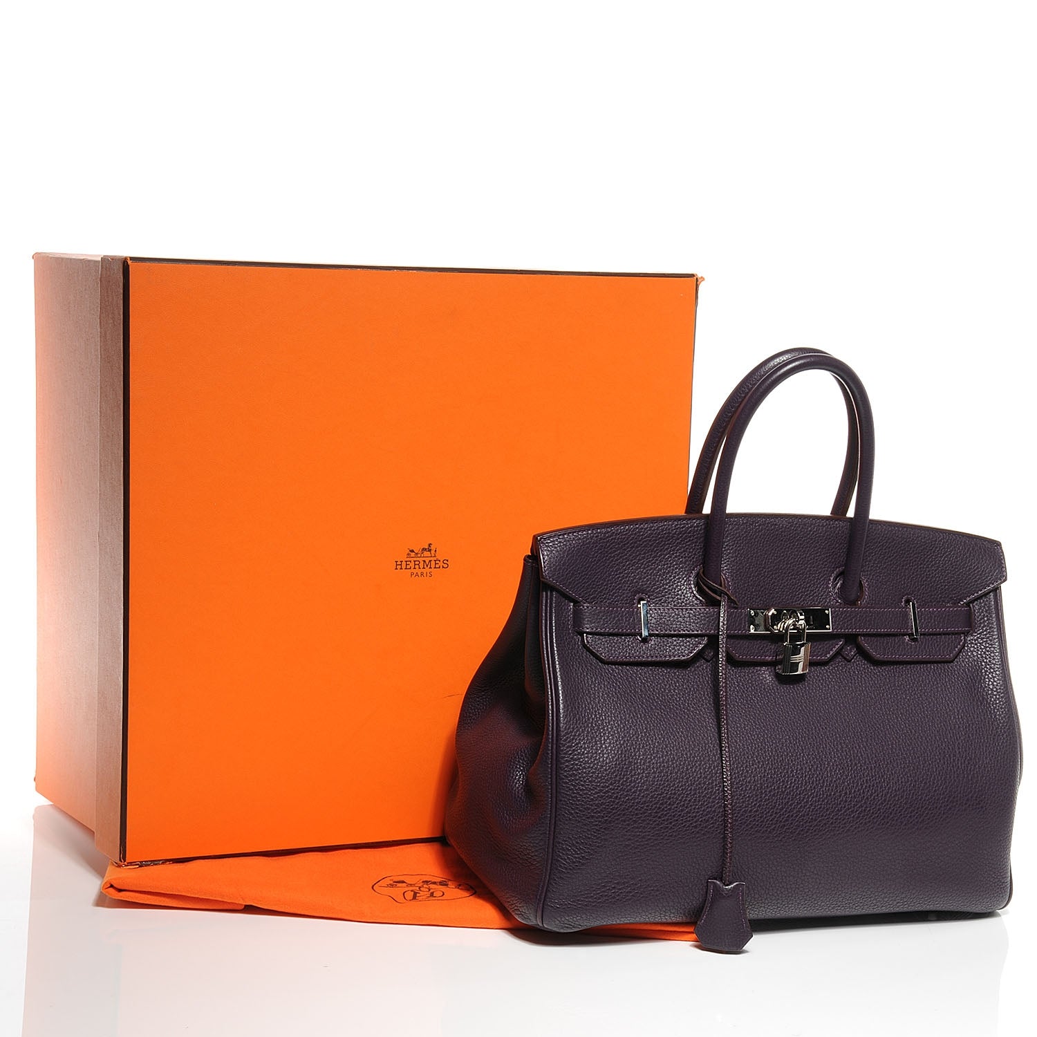 Hermes Taurillon Clemence Birkin 35 Raisin 5 of 10
