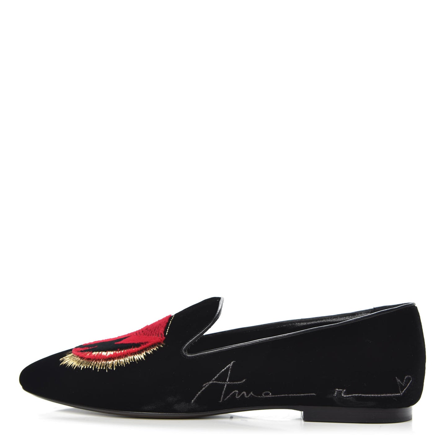 Velvet Heart Smoking Slipper Flat Loafers 40 Black
