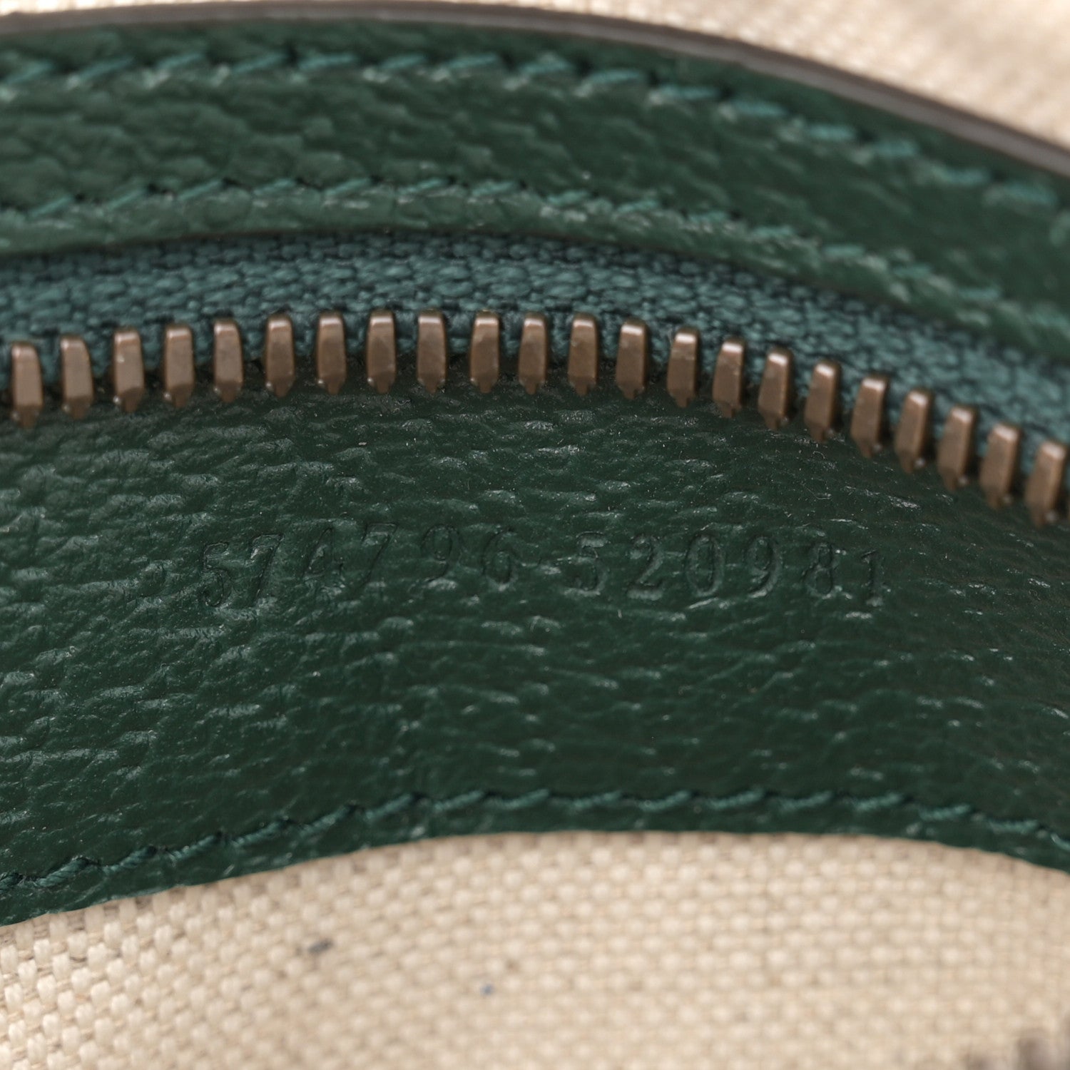 Gucci Monogram GG Mignon Textured Dollar Calfskin GG Supreme Monogram Quilted Mini GG Belt Bag Green Beige Ebony 7 of 12