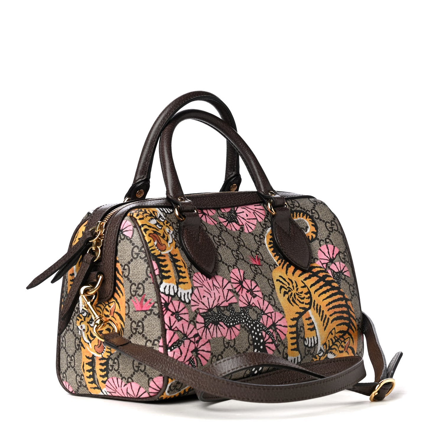 GG Supreme Monogram Bengal Small Boston Beige Pink