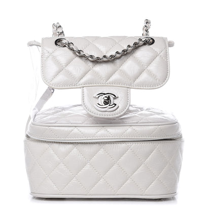 Chanel Crumpled Calfskin PVC Quilted Backpack White 1 of 11