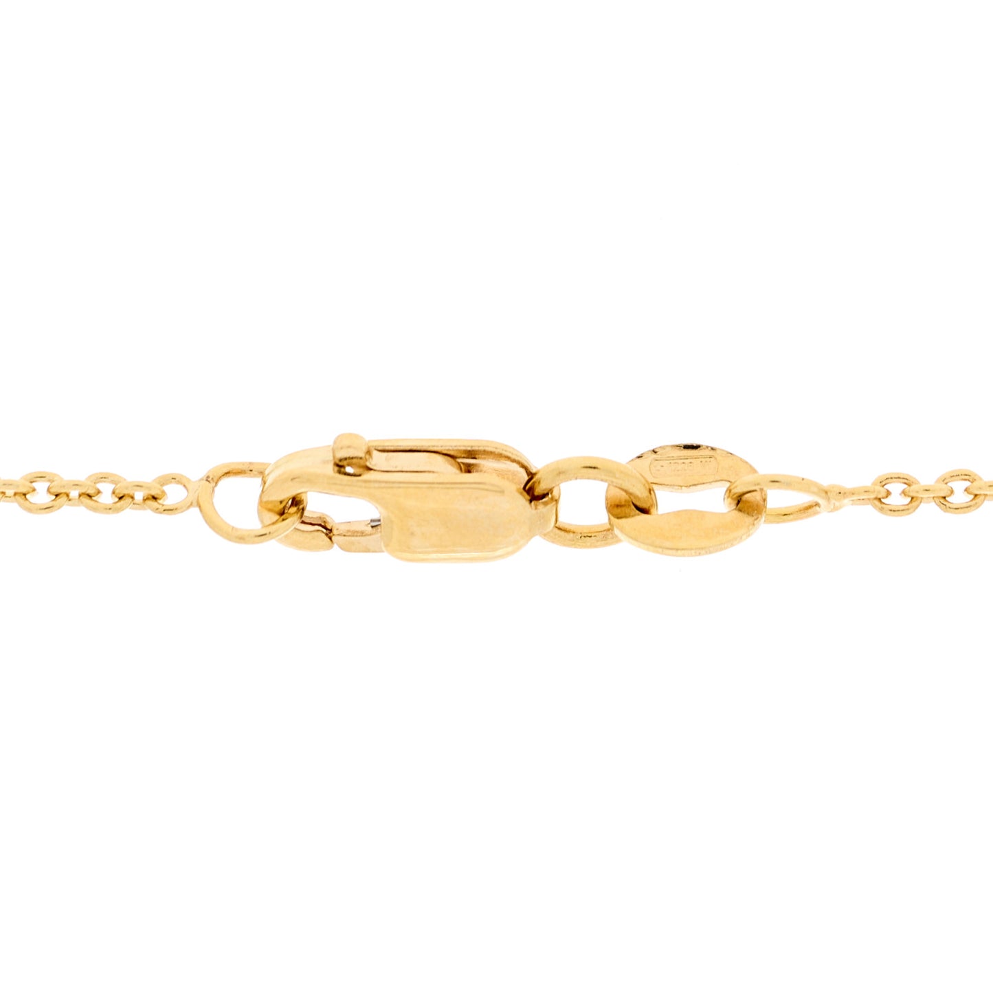 18K Yellow Gold Diamond Pois Mois Lock Pendant Necklace