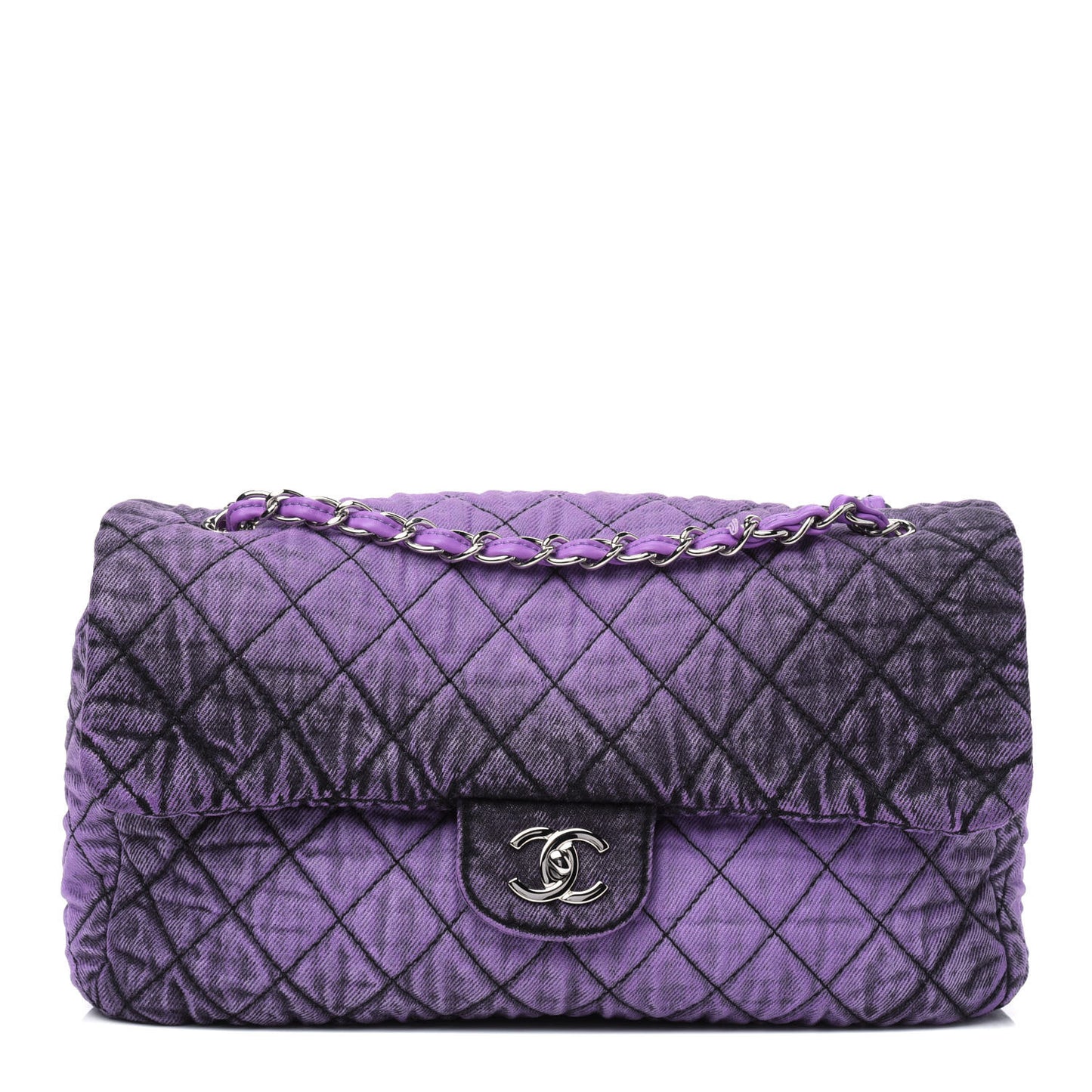 Denim Quilted Denimpression Flap Purple Black