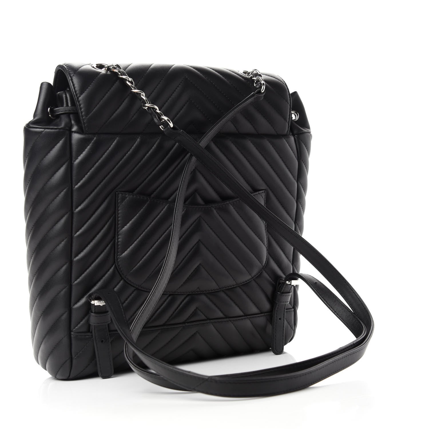 Chanel Calfskin Chevron Quilted Large Urban Spirit Backpack Black 3 of 11