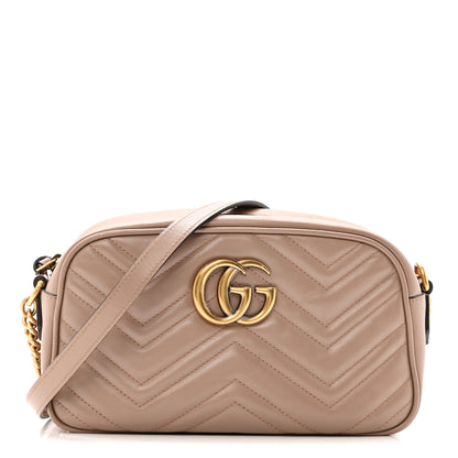 Gucci Calfskin Matelasse Small GG Marmont Chain Shoulder Bag Porcelain Rose 1 of 13