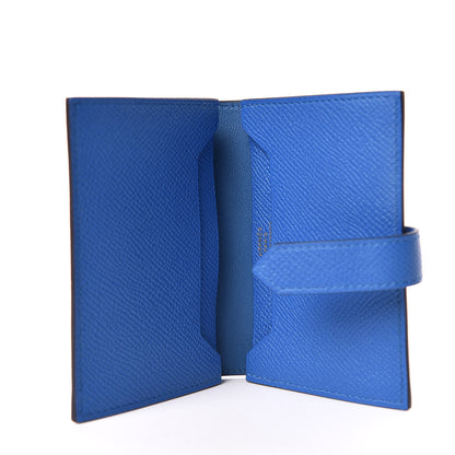 Hermes Epsom Bearn Card Holder Wallet Bleu Zellige 5 of 10