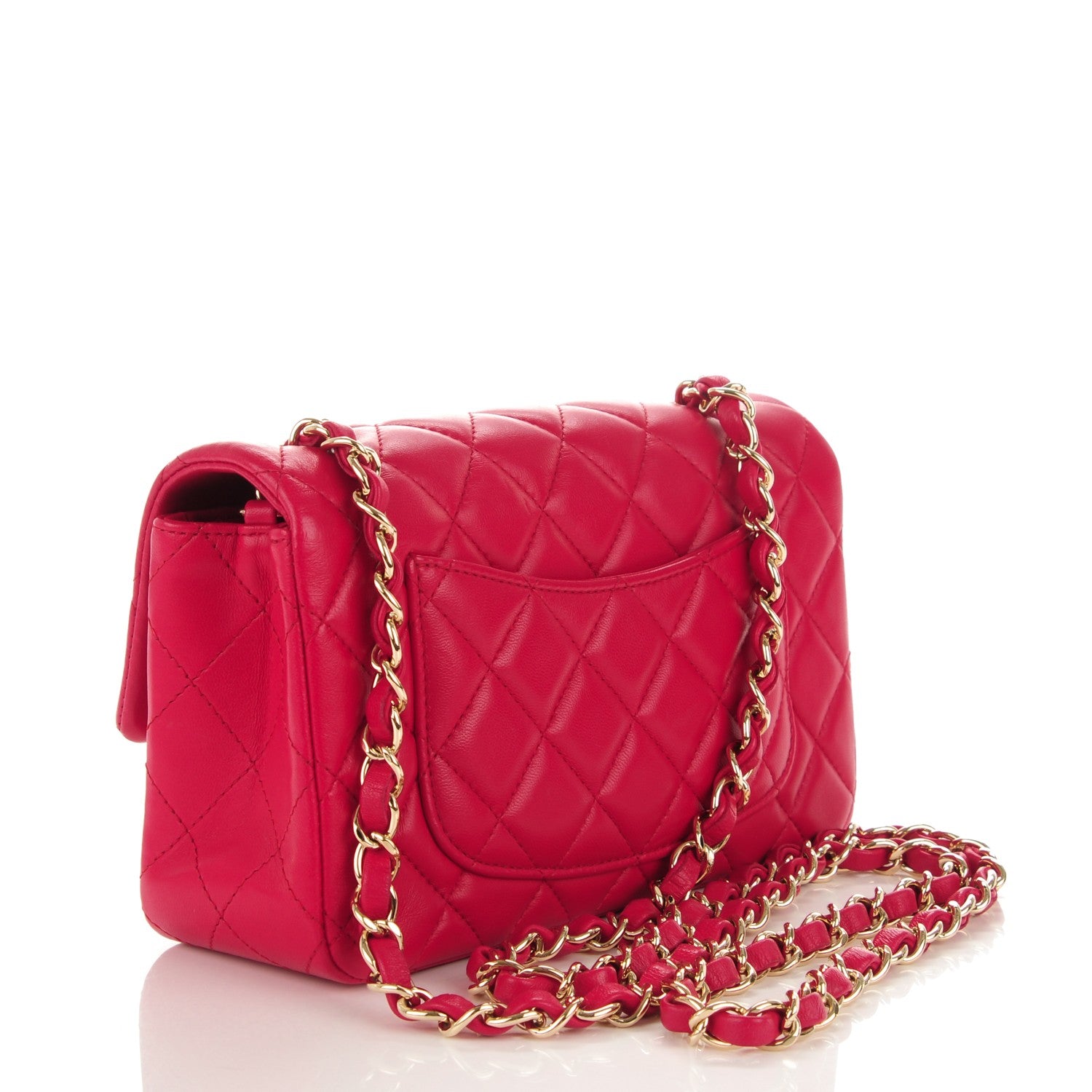 Chanel Lambskin Quilted Mini Rectangular Flap Red 3 of 8