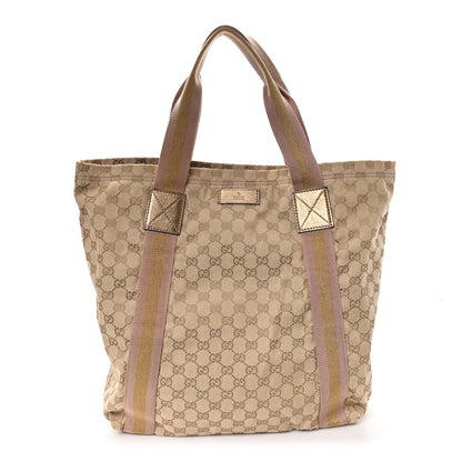 Gucci Monogram Medium Web Tote Pink Gold 1 of 9