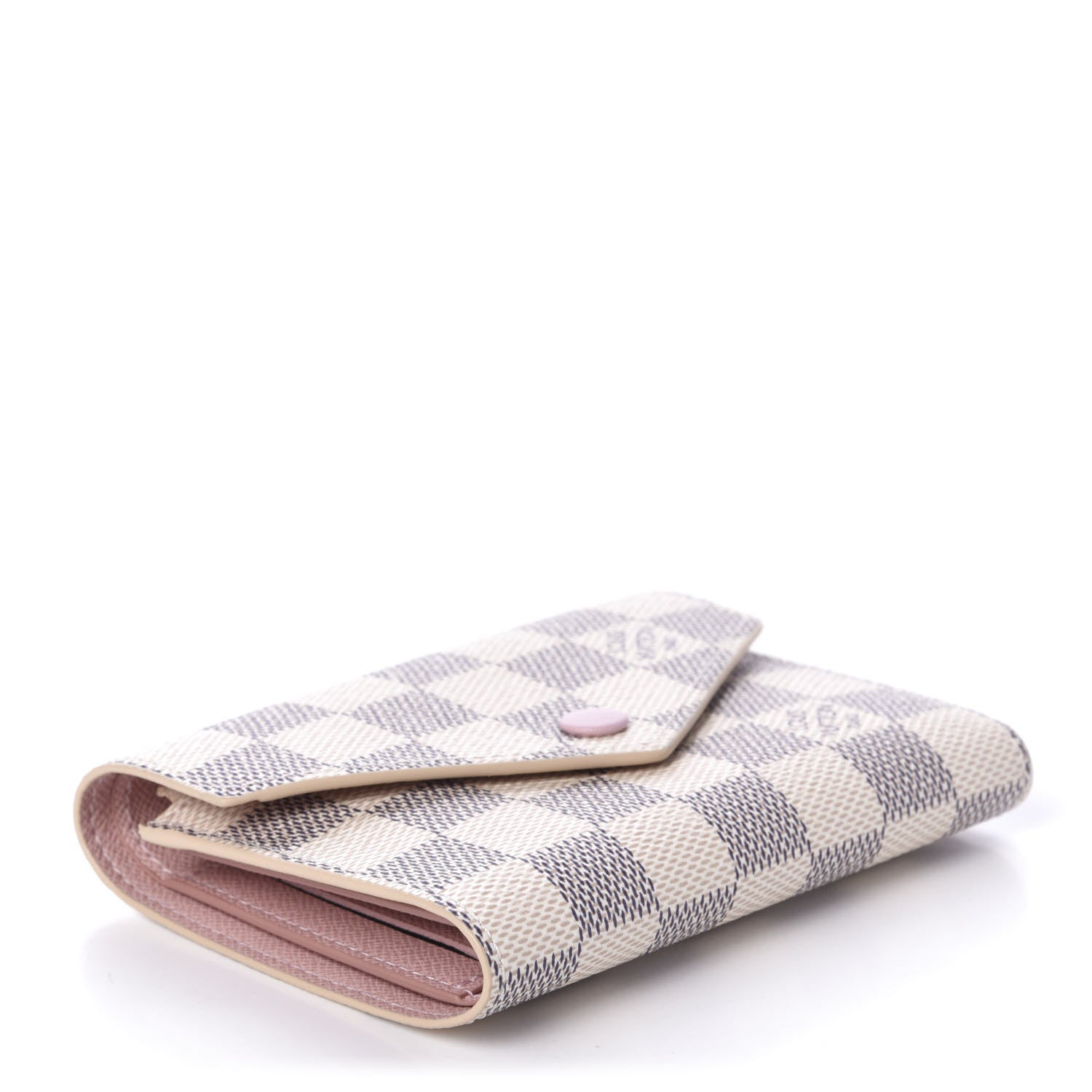 Louis Vuitton Damier Azur Victorine Wallet Rose Ballerine 4 of 9