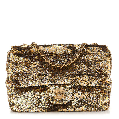 Chanel Sequin Medium Single Flap Gold 1 of 10