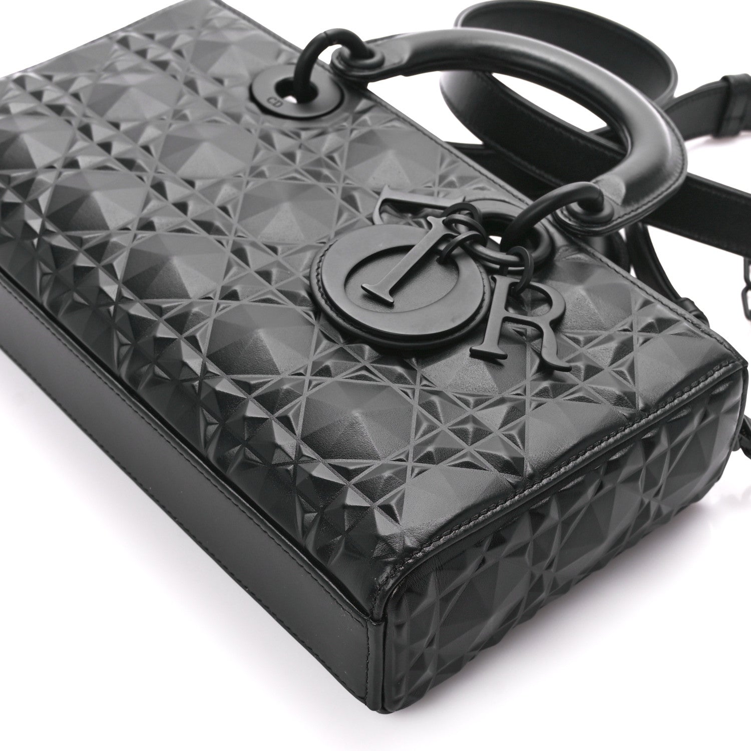 Christian Dior Calfskin Cannage Diamond Medium Lady D-Joy Black 11 of 11