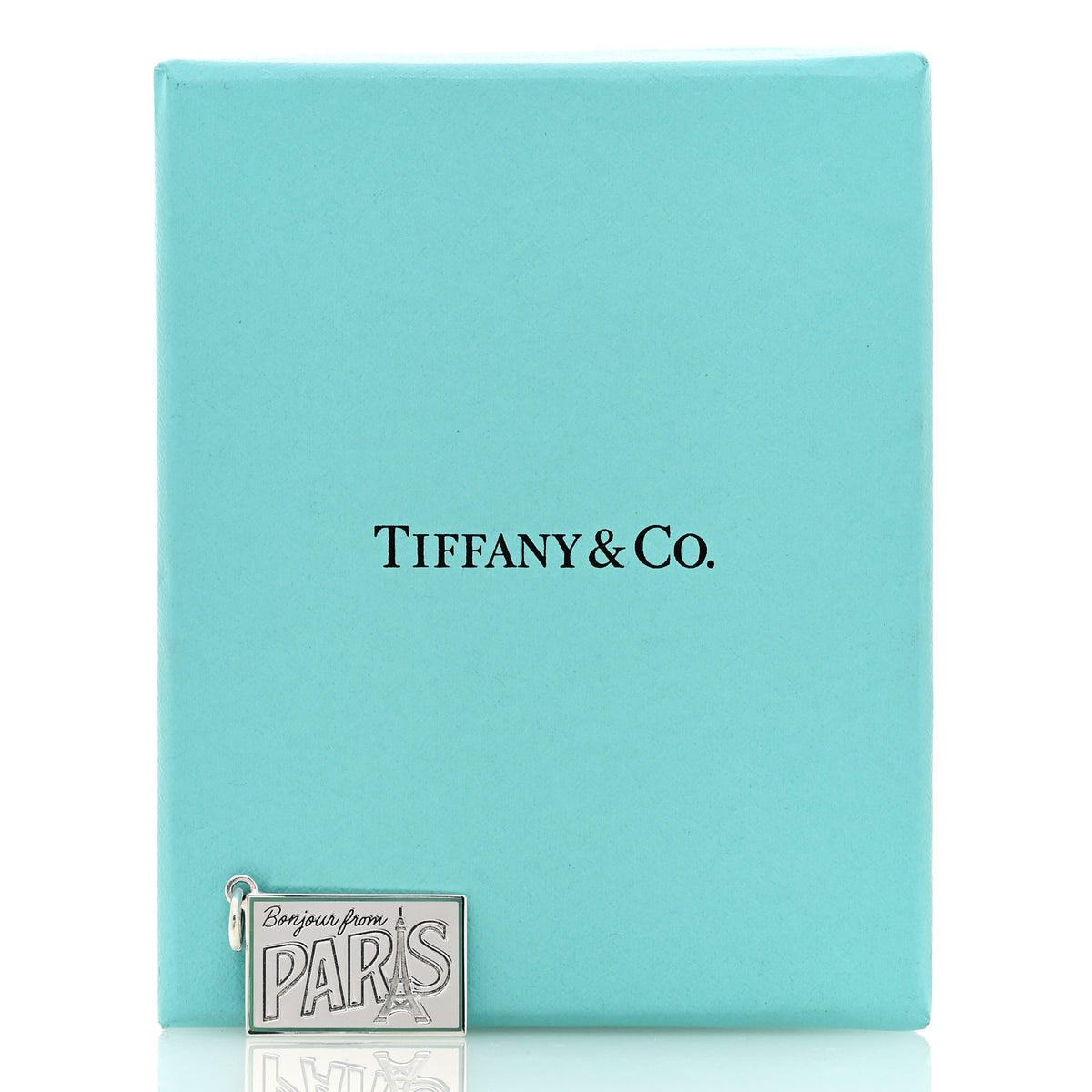 Tiffany Sterling Silver Enamel Paris Postcard Charm Blue 4 of 4