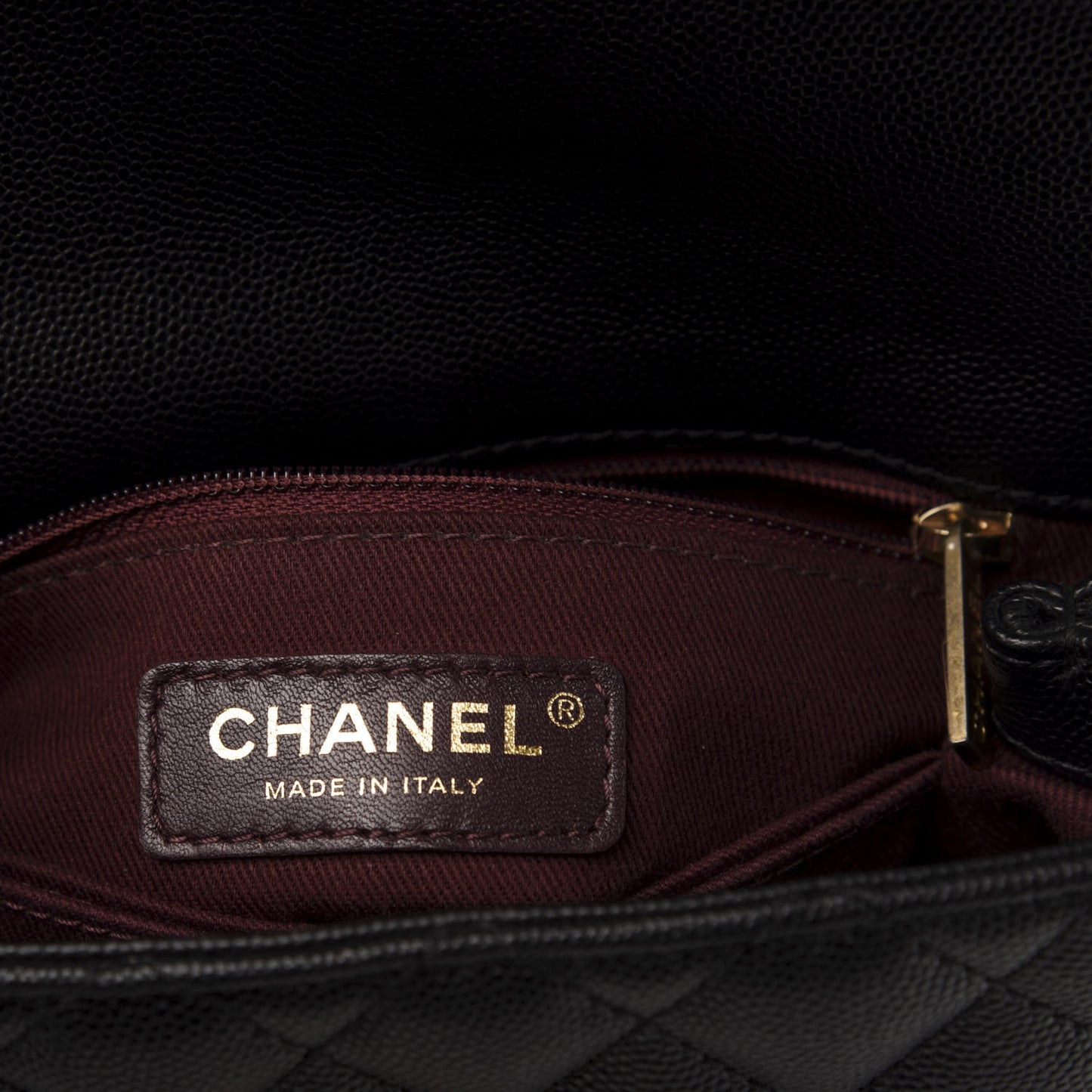 Caviar Quilted Mini Coco Handle Flap Black