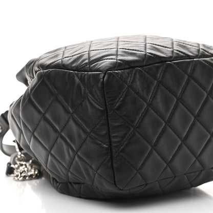 Chanel Lambskin Quilted CC Chain Drawstring Tote Black 5 of 10
