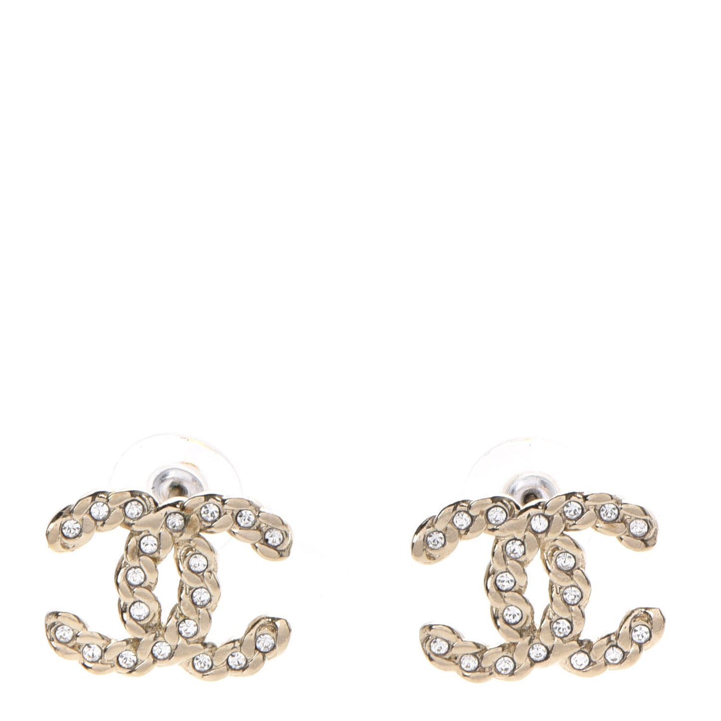 Crystal Pearls Coronation CC Earrings Gold