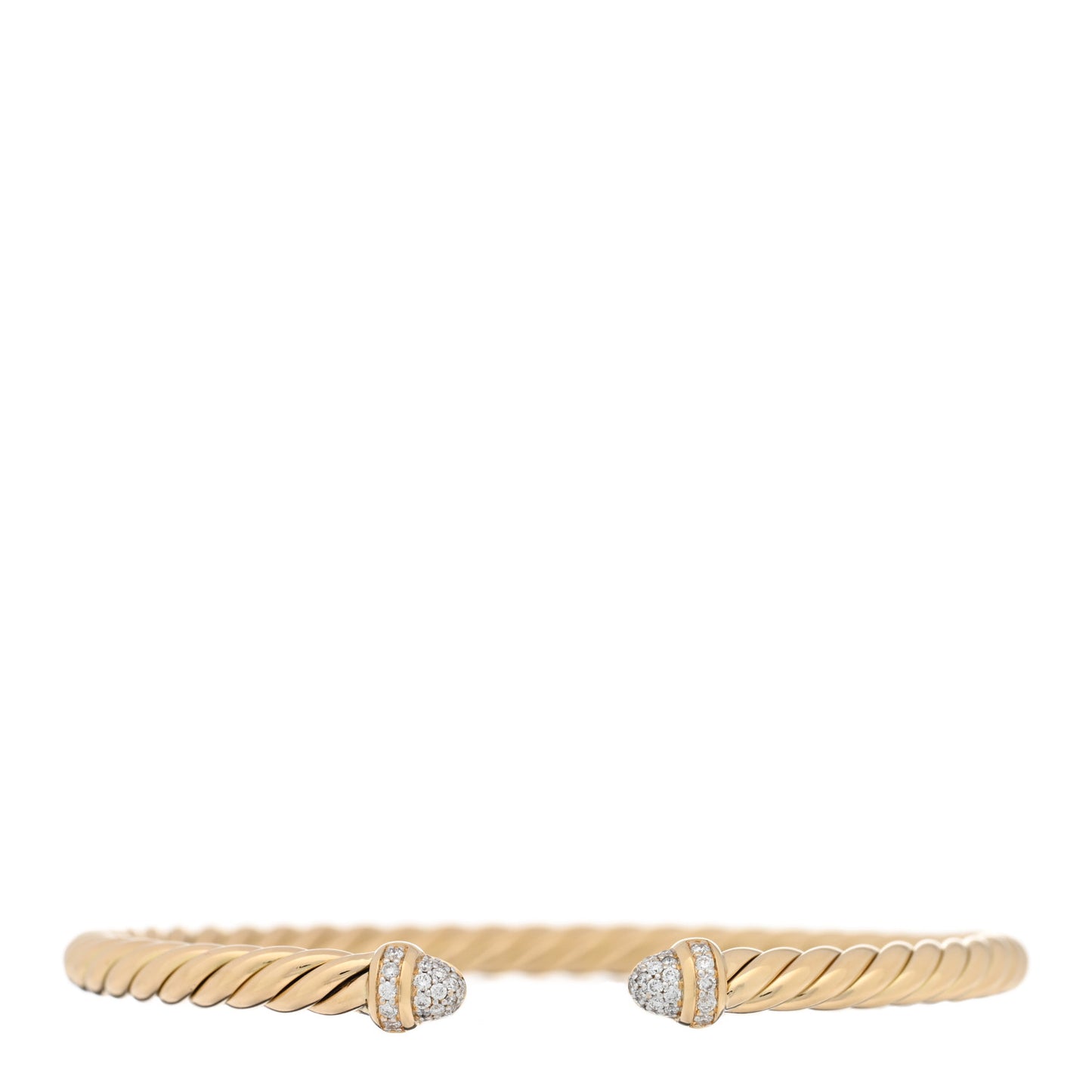 18K Yellow Gold Diamond 4mm Cablespira Bracelet