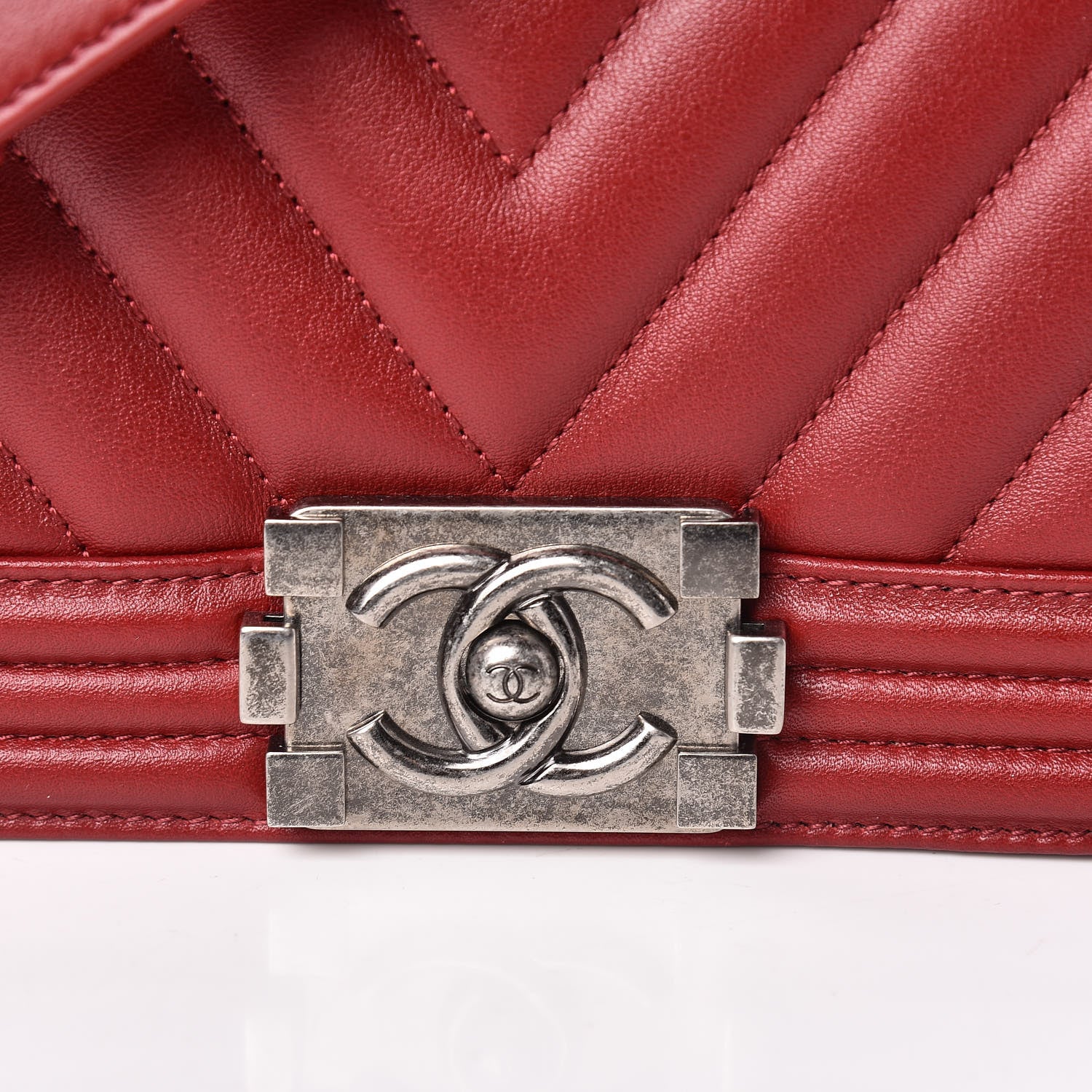 Chanel Calfskin Chevron Quilted Small Boy Flap Red 10 of 10