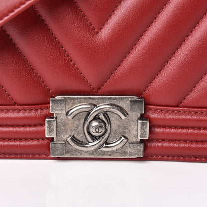 Chanel Calfskin Chevron Quilted Small Boy Flap Red 10 of 10