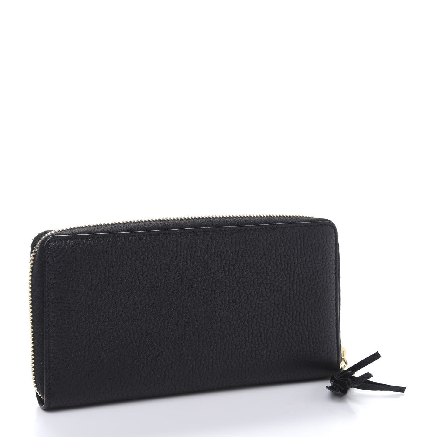 Pebbled Calfskin Soho Zip Around Wallet Black