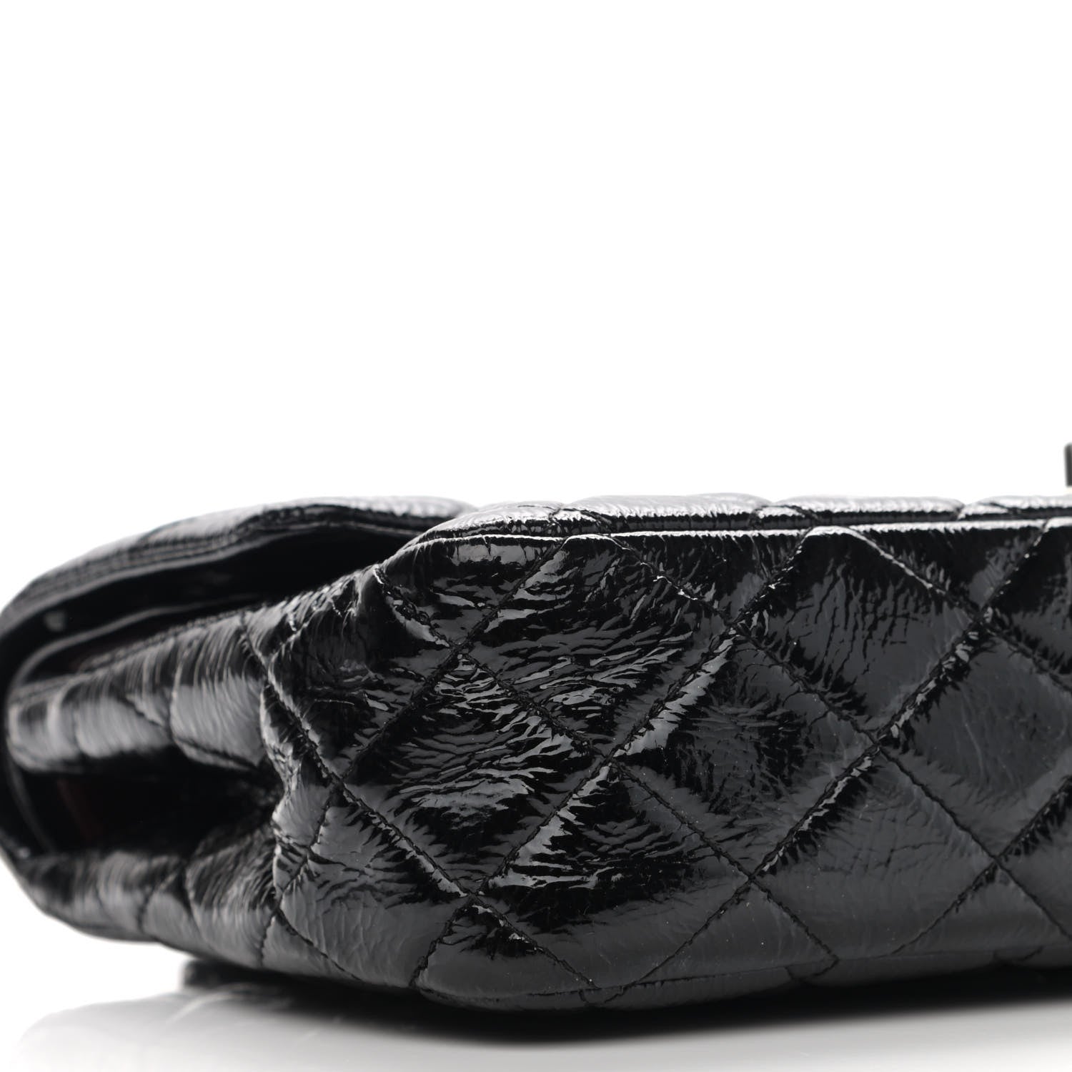Chanel Distressed Patent Quilted Medium Double Flap Black 9 of 10
