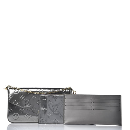Louis Vuitton Vernis Felicie Pochette Chain Wallet Gris Metal 8 of 8
