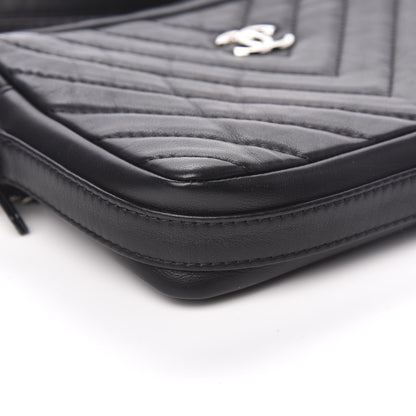 Chanel Lambskin Chevron Quilted Small Promenade Camera Black 8 of 11