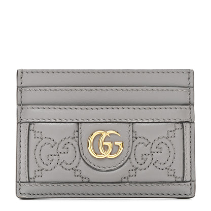 Gucci Calfskin GG Matelasse Card Holder Dusty Grey 1 of 6