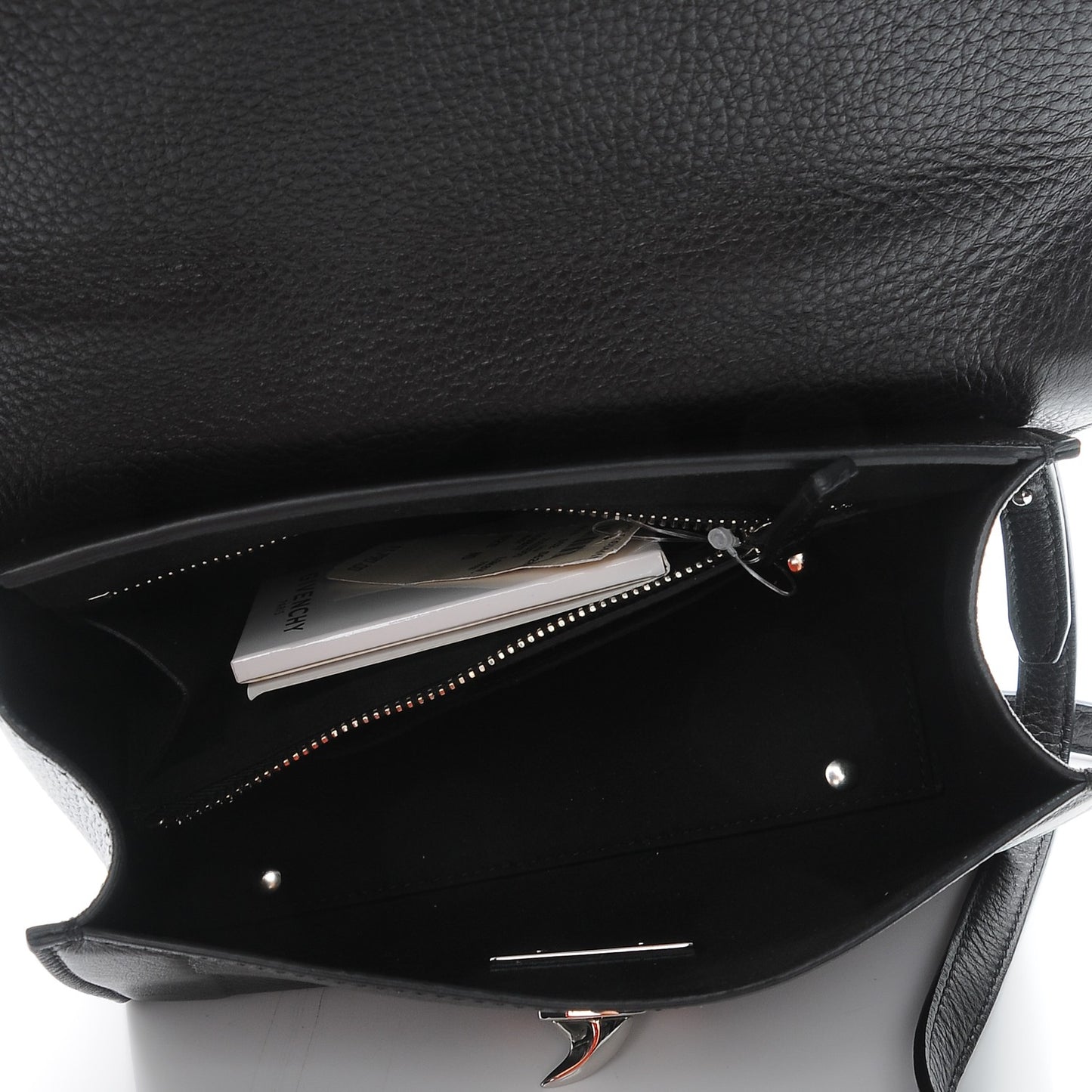 Grained Calfskin Mini Shark Lock Satchel Black