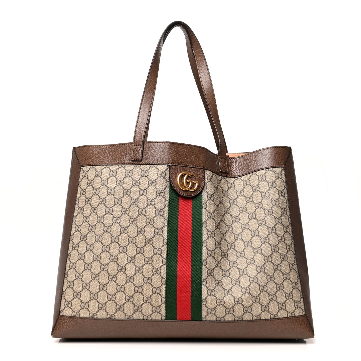 GG Supreme Monogram Web Ophidia Tote Brown