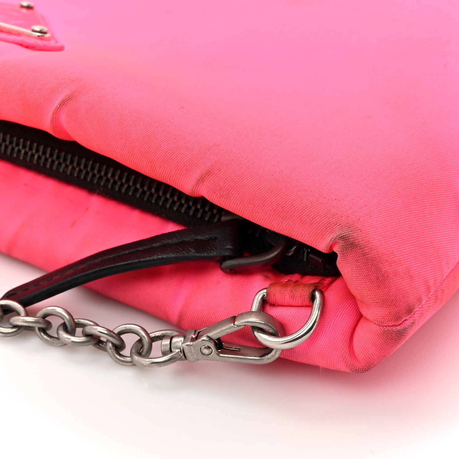 Prada Tessuto Nylon Soft Padded Crossbody Clutch Rosa Fluo 10 of 12