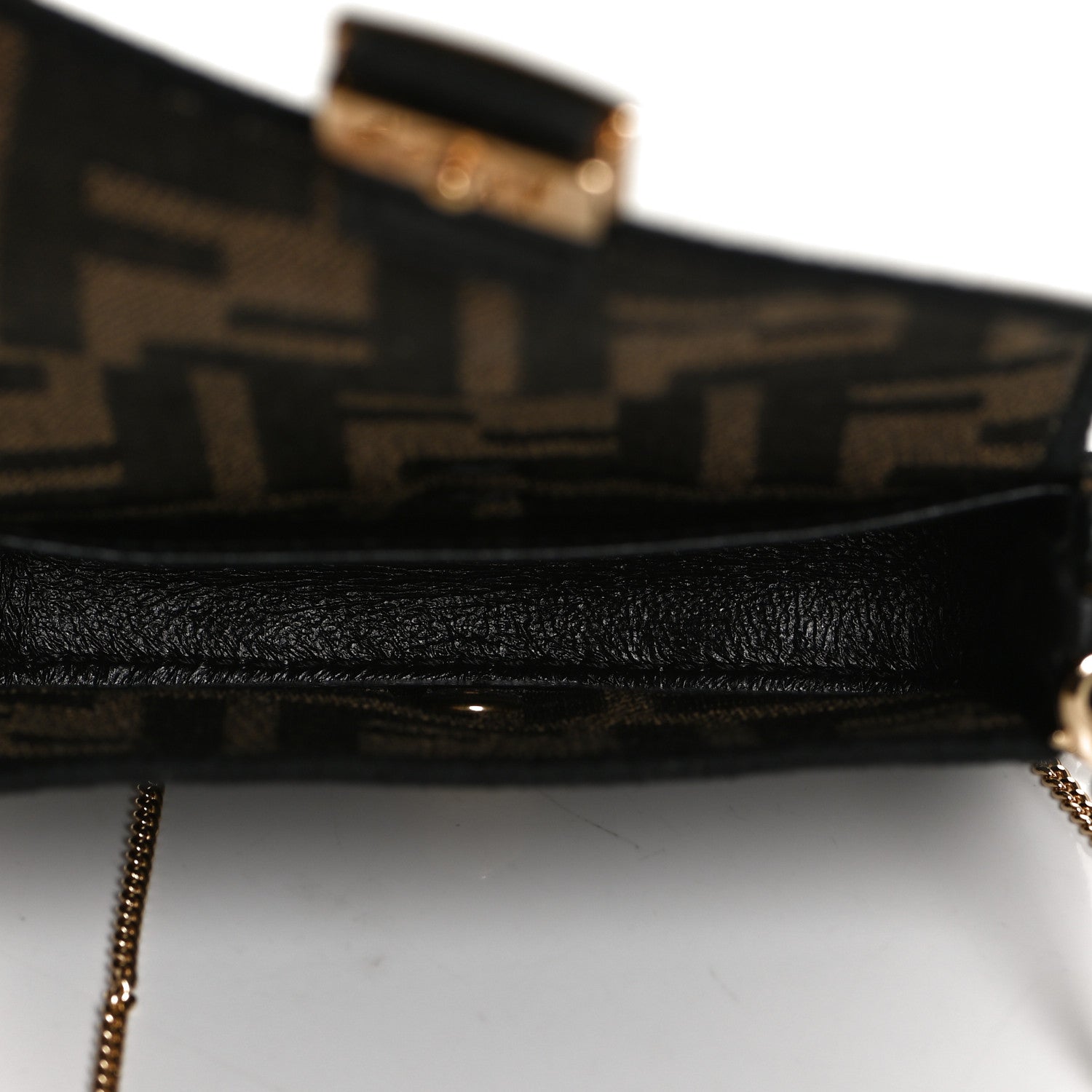 Fendi Fabric Jacquard FF 1974 Nano Baguette Charm Tobacco Moro Black 5 of 12