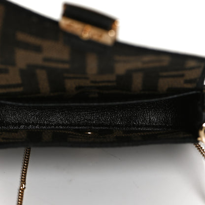 Fendi Fabric Jacquard FF 1974 Nano Baguette Charm Tobacco Moro Black 5 of 12