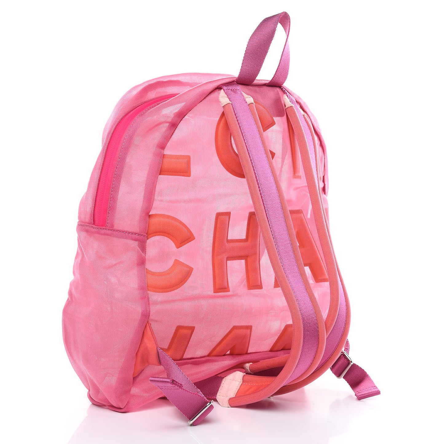 Mesh Nylon Logo Backpack Pink